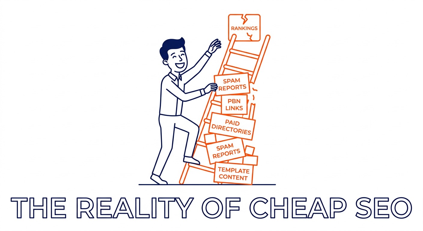 Cheap SEO and What You Actually Get: $300 to $700 monthly SEO offers exist in Calgary and across Canada. Illustration for how much does SEO cost in Calgary.