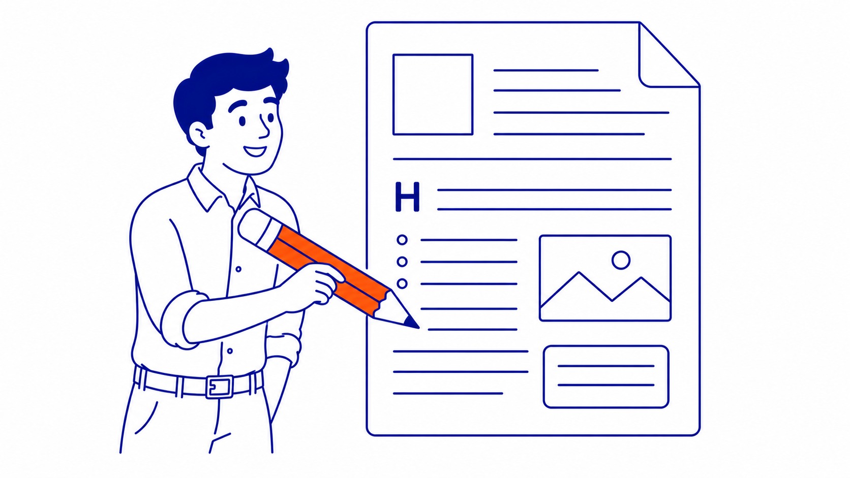 Content Quality and Keyword Use: On-page SEO starts with content that genuinely covers the topic. Illustration for what is on page seo.