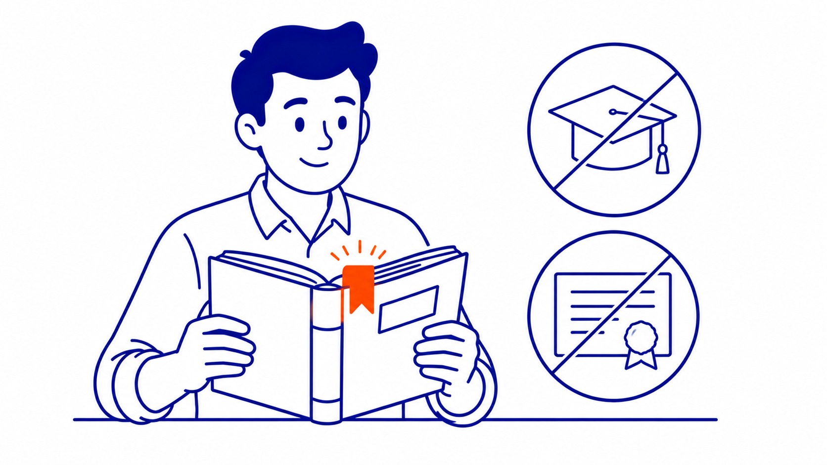 Do You Need a Degree or Certification?: No. Illustration for how to become a seo specialist.