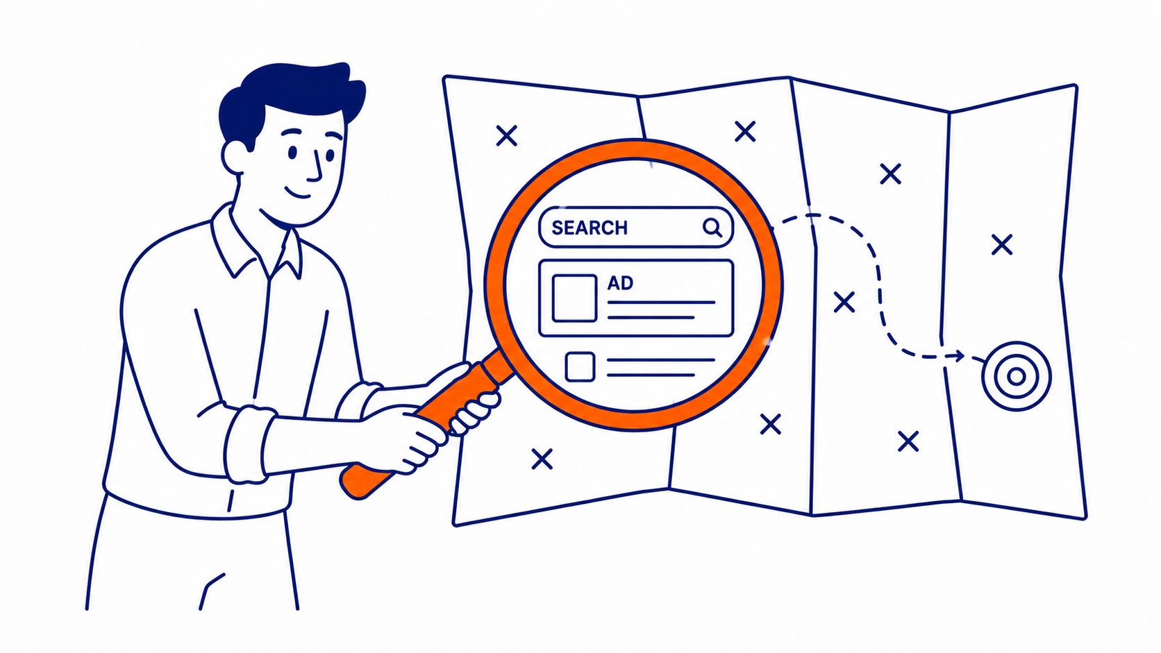 Google Ads auction explained. Quality Score and Ad Rank calculation. Illustration for Google Ads guide.
