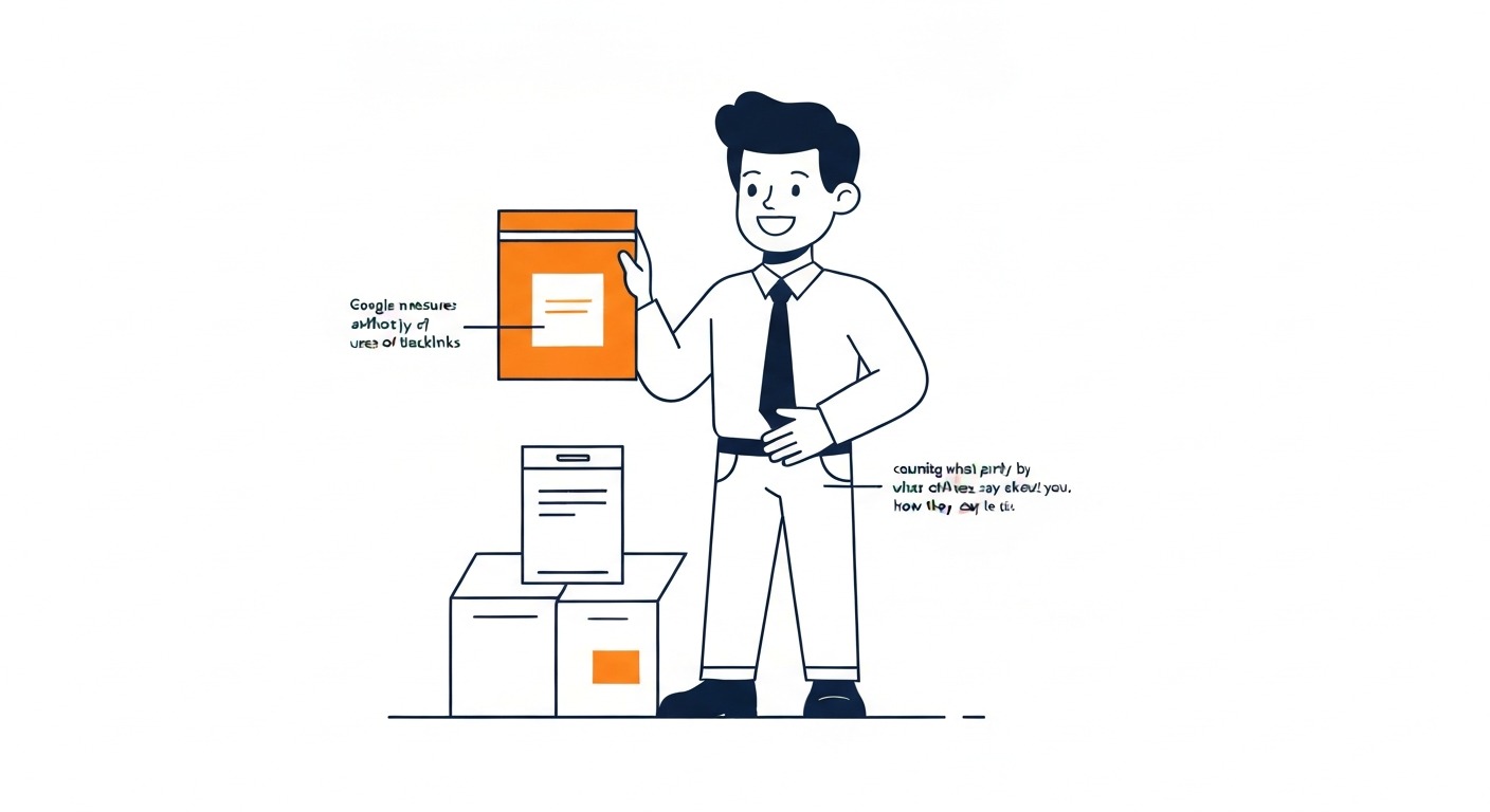 How Google Uses Backlinks: Google measures authority partly by counting what other websites say about you, and links are how they say it. Illustration for what are backlinks in SEO in Calgary.