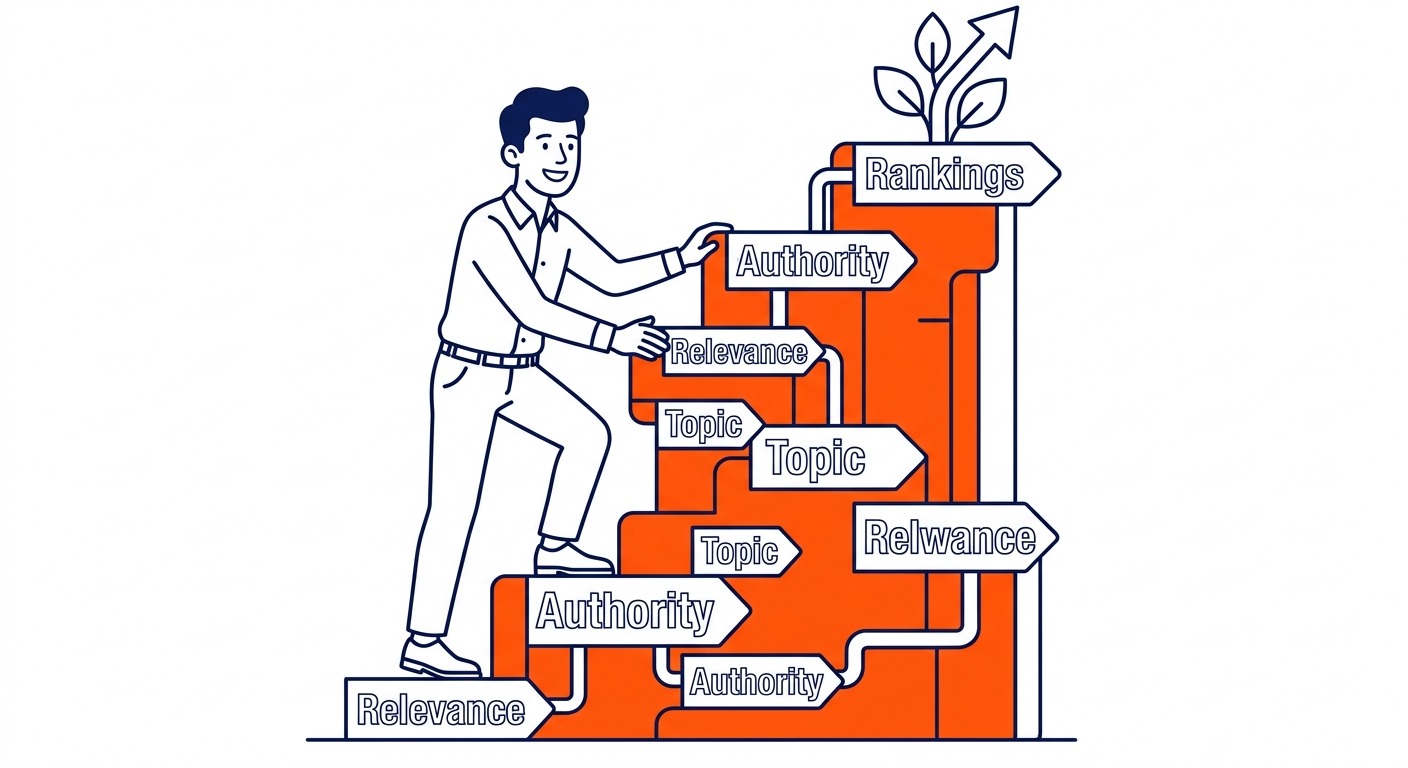 How Google Uses Keywords: Two separate systems use keywords differently. Illustration for how to use keywords for SEO in Calgary.