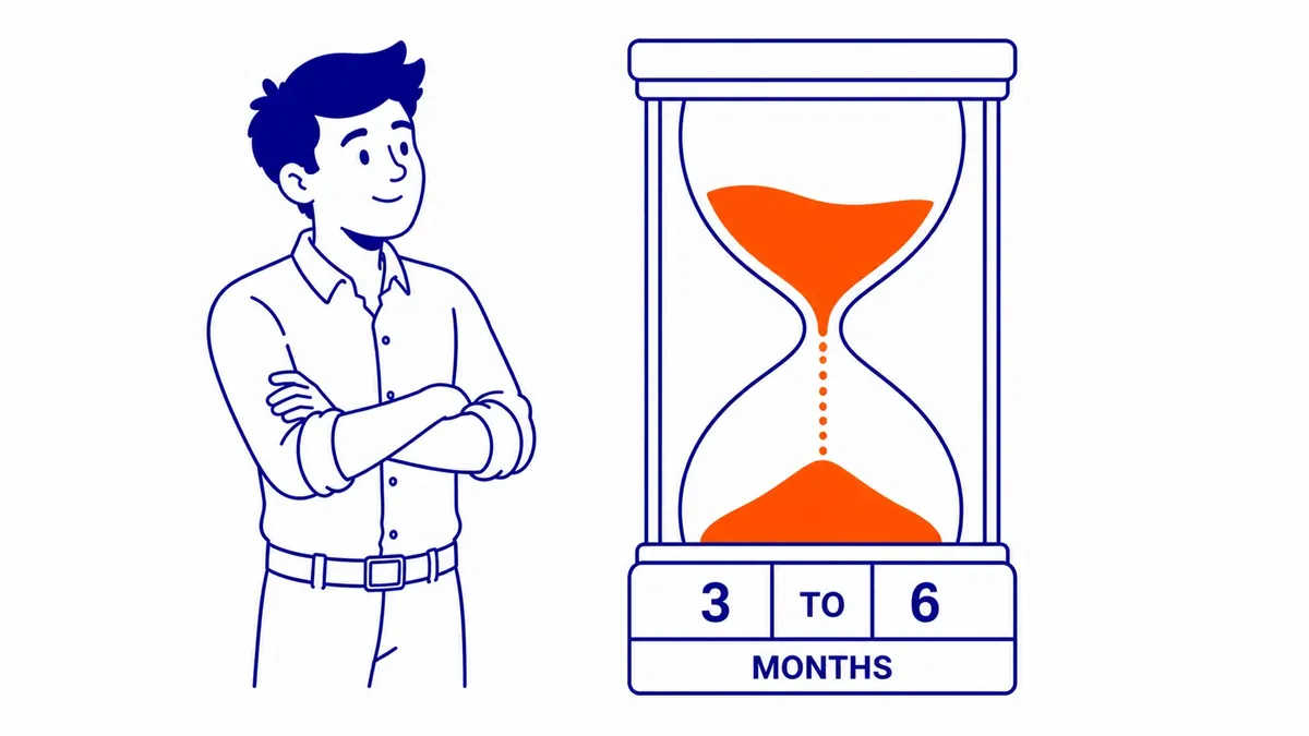 How Long Does SEO Take — Still, three to six months for early results. Illustration for what is SEO in Calgary.
