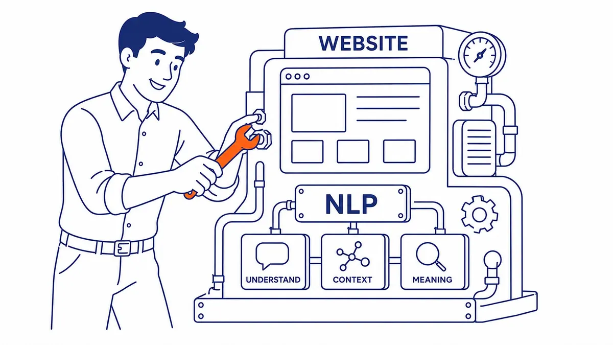 How search engines read keywords now: Natural language processing is the boring engine behind all of it. Illustration for do keywords matter.