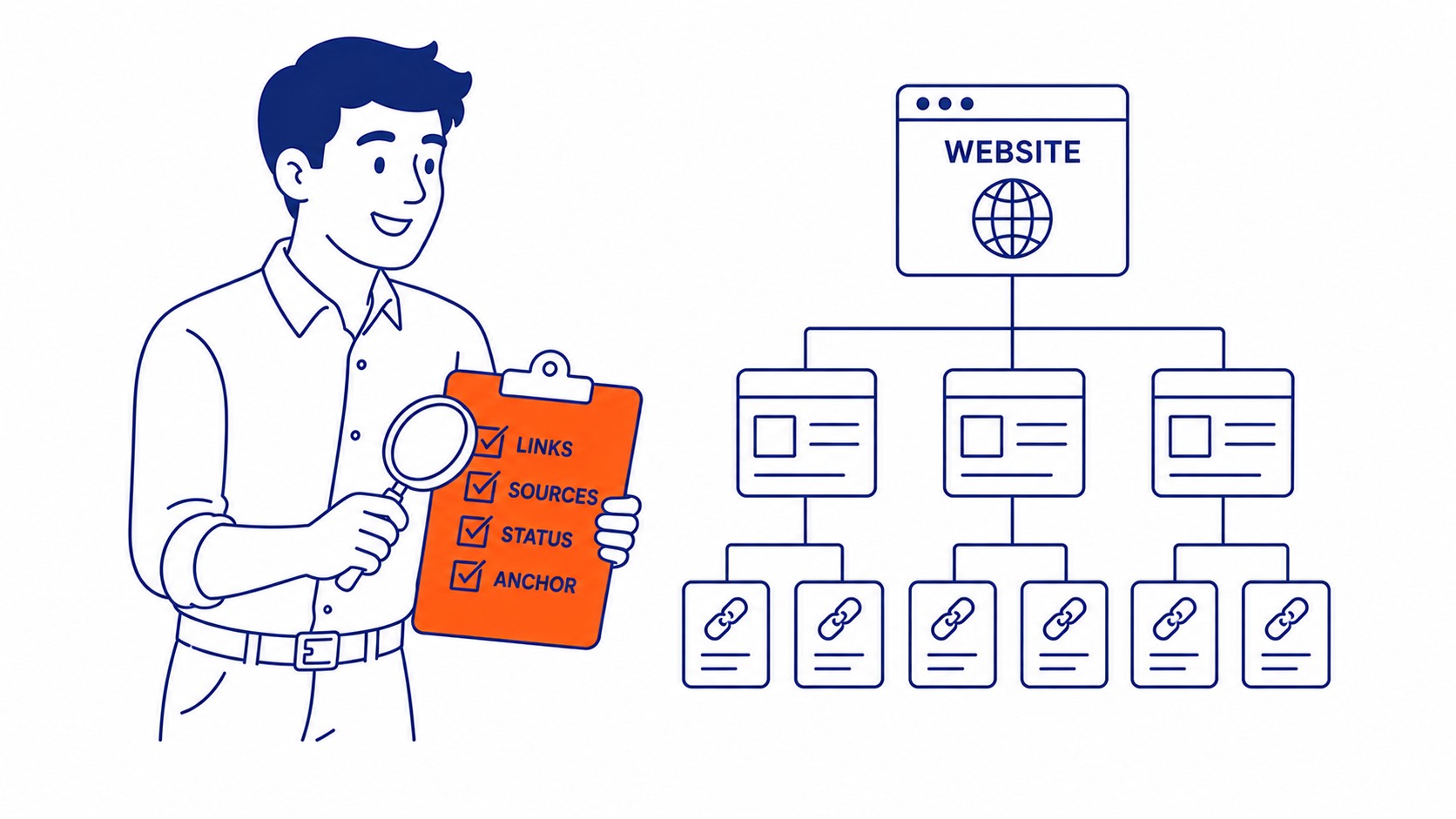 How to Audit Your Backlink Profile: Understanding which backlinks your website already has is the starting point for any link-building strategy. Illustration for what are backlinks in seo.