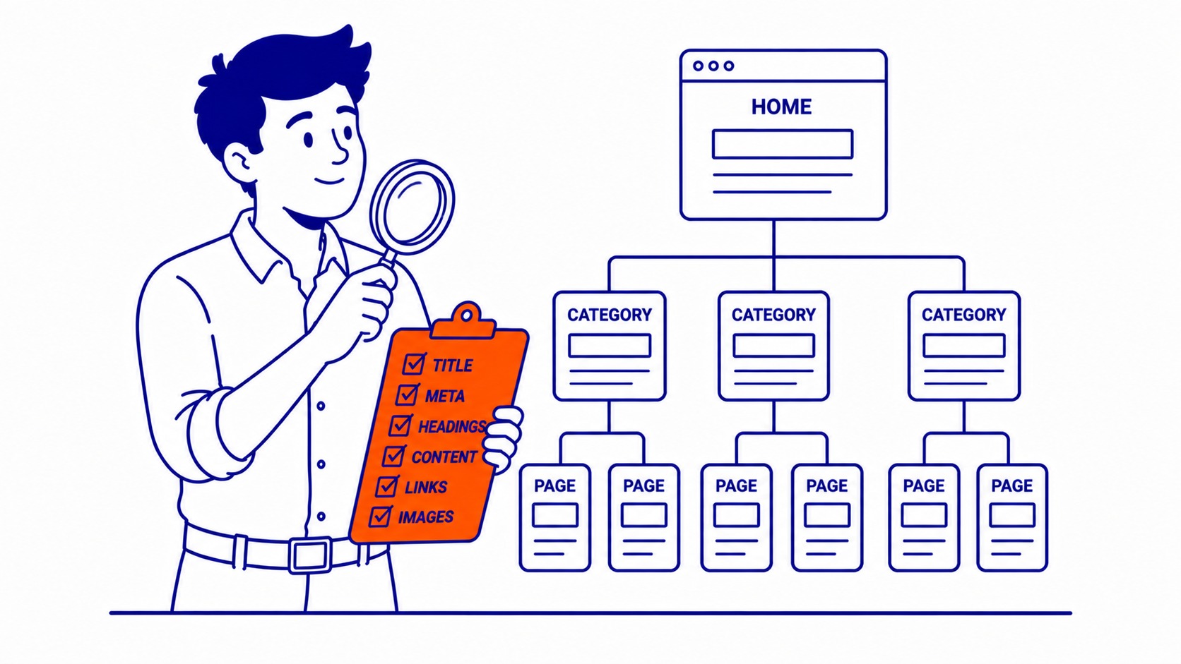 How to Do an On-Page SEO Audit: This layer is the longest part of any audit. Illustration for how to do an SEO audit in Calgary.