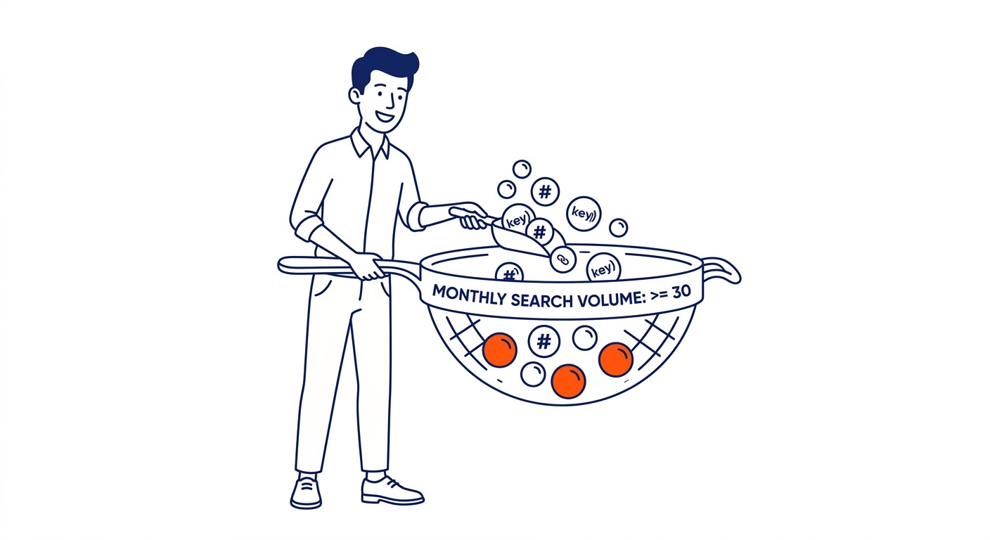 How to Filter and Choose Your Keywords — Finding keyword ideas takes minutes. Illustration for how to find Google keywords in Calgary.