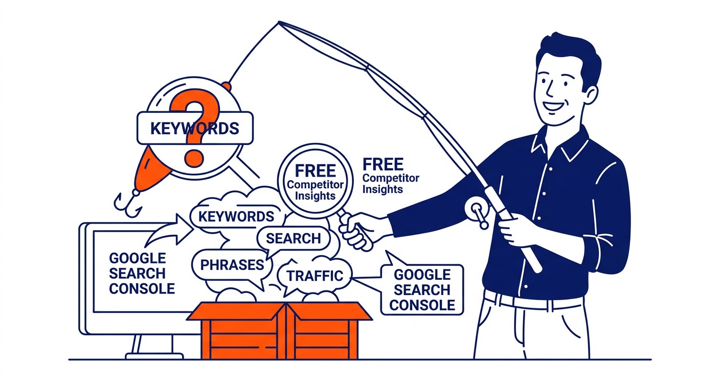 How to Find Competitors Keywords for Free — No budget for paid tools does not mean no access to competitive keyword data. Illustration for competitor keyword research in Calgary.