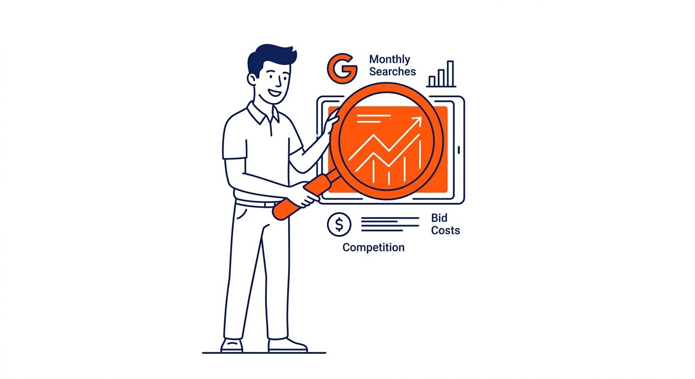 How to Find Google Keywords — Multiple options exist. Illustration for how to find Google keywords in Calgary.