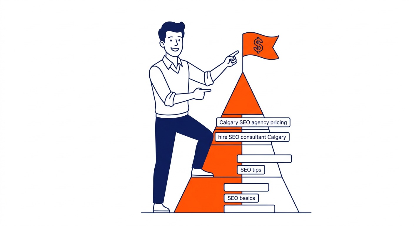 How to Prioritize Competitor Keywords — The gap list from a keyword gap analysis run is long. Illustration for competitor keyword research in Calgary.
