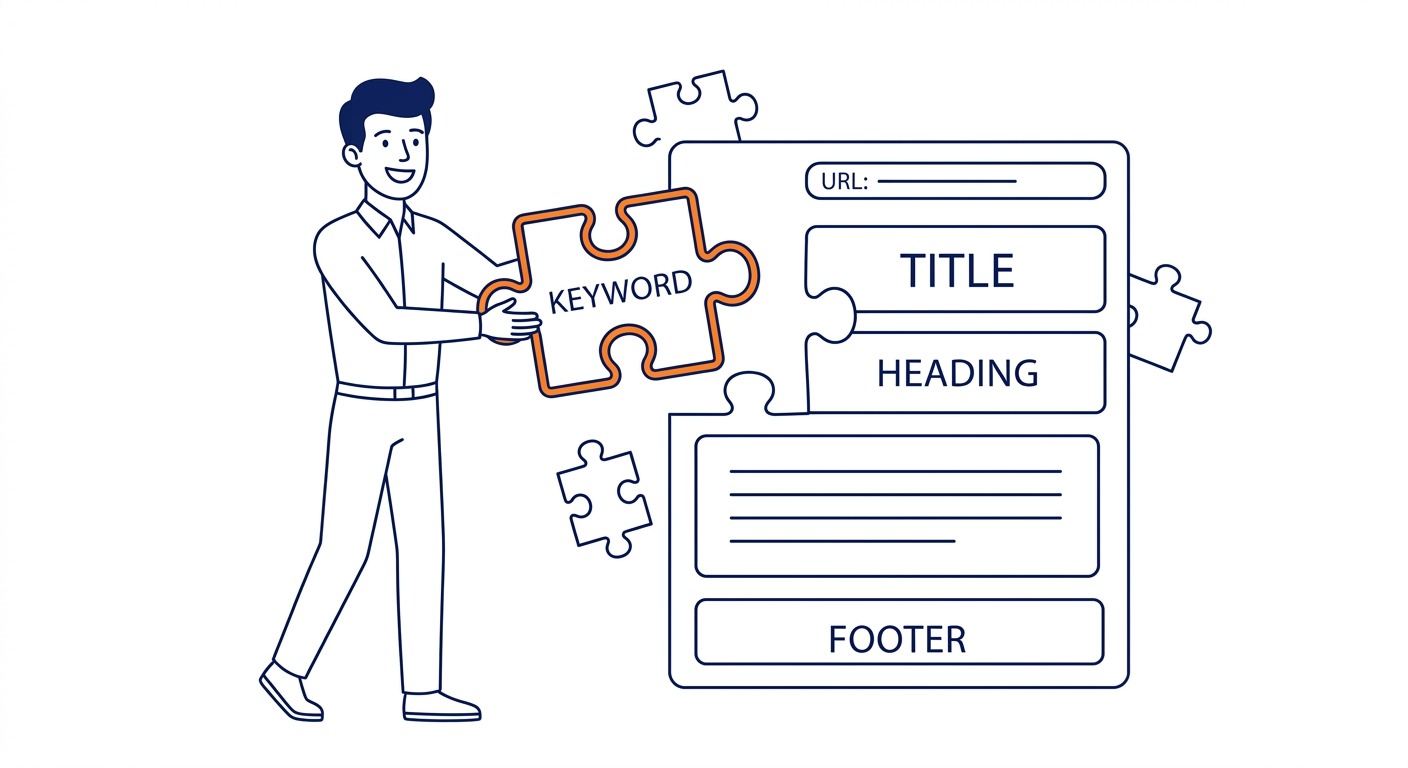 How to Select Keywords for Your Website — One primary keyword per page. Illustration for how to choose keywords in Calgary.