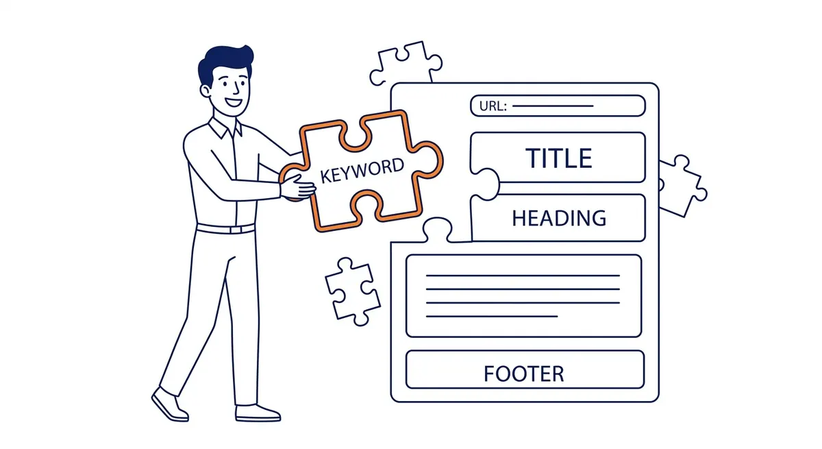 How to Select Keywords for Your Website — One primary keyword per page. Illustration for how to choose keywords in Calgary.