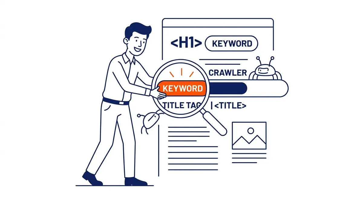 How to Use Keywords on Your Web Page: Placement matters more than density. Illustration for how to search keywords on web page in Calgary.