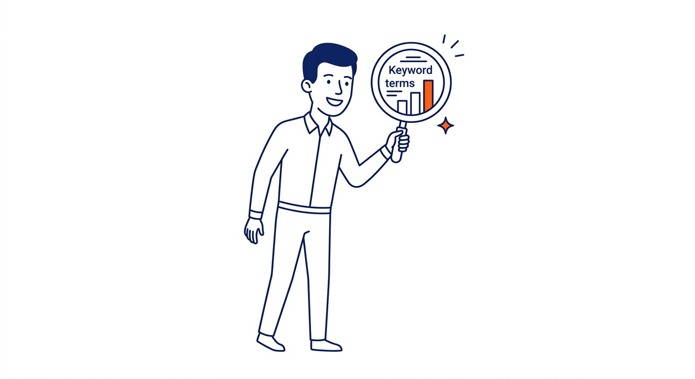 Keyword Research Tools: Keyword research tools identify what people are searching, how often, and how difficult those terms are to rank for. Illustration for best SEO software in Calgary.