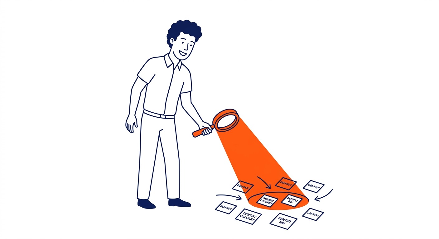 Low Competition Keywords for Local SEO — Geography does something useful to competition: it shrinks it. Illustration for low competition keywords in Calgary.