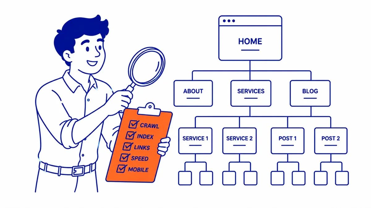Running a Technical SEO Audit: Technical problems are silent by default. Illustration for what is technical seo.