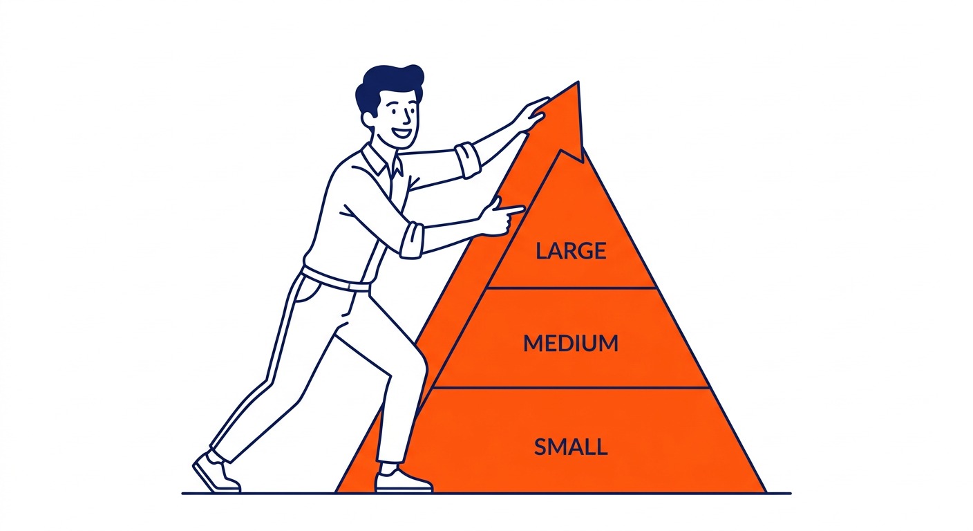 Illustration showing seo pricing by business size: how much does SEO cost in Calgary by To-The-TOP!