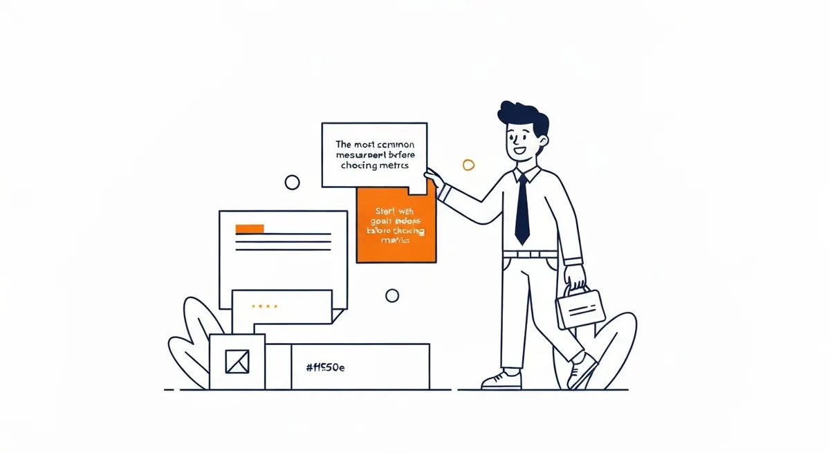 Start with Goals Before Choosing Metrics: The most common measurement mistake: pulling all the data first and deciding what to care about later. Illustration for SEO performance measurement in Calgary.