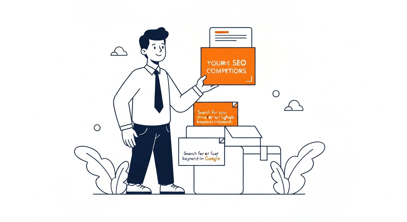 Step 1: Identify Your SEO Competitors: Search for your three or four highest-value keywords in Google. Illustration for SEO competitor analysis in Calgary.