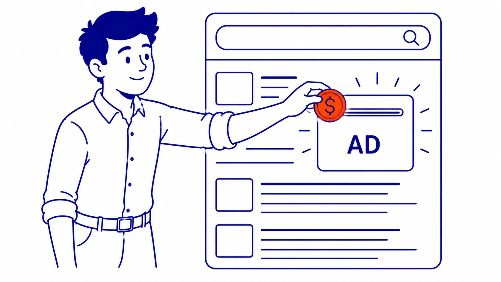 The Google Ads Auction Explained: When a search happens, Google identifies every advertiser eligible to appear for that query. Illustration for how does google ads work.