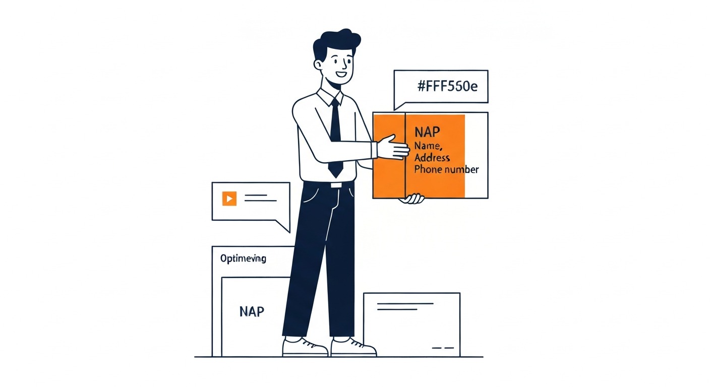The Name, Address, and Phone Standard: NAP stands for Name, Address, Phone number. Illustration for what are citations in SEO in Calgary.