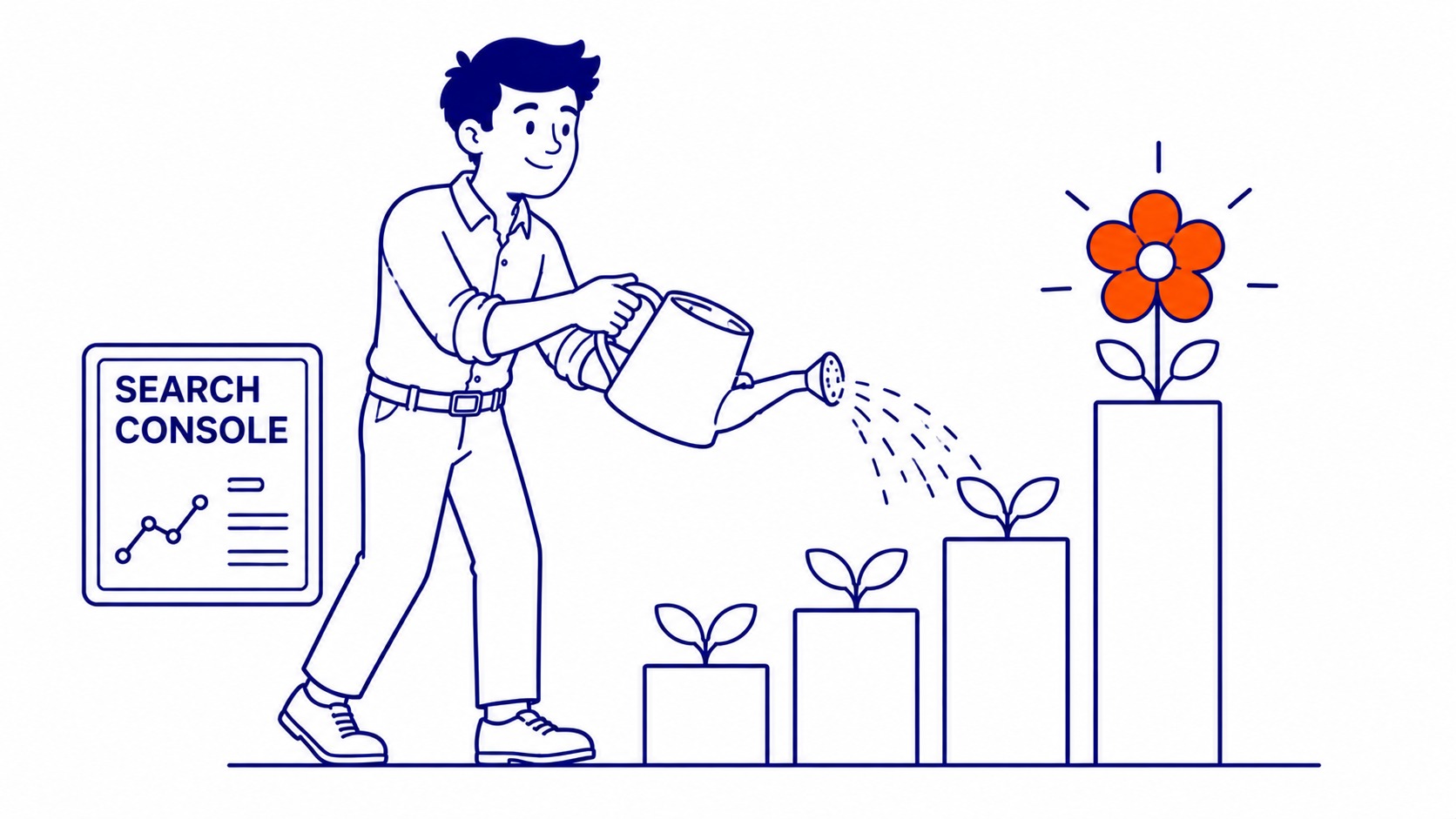 Tools Worth Using: Search Console is free and already connected to your site's actual ranking data. Illustration for how to find long tail keywords.