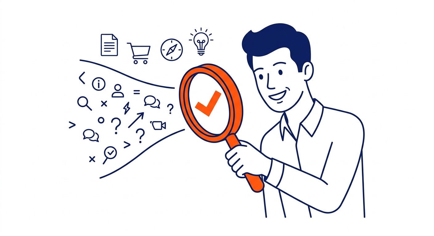 Understanding Search Intent: Search intent is why someone is typing a phrase into Google at all. Illustration for SEO Calgary in Calgary.