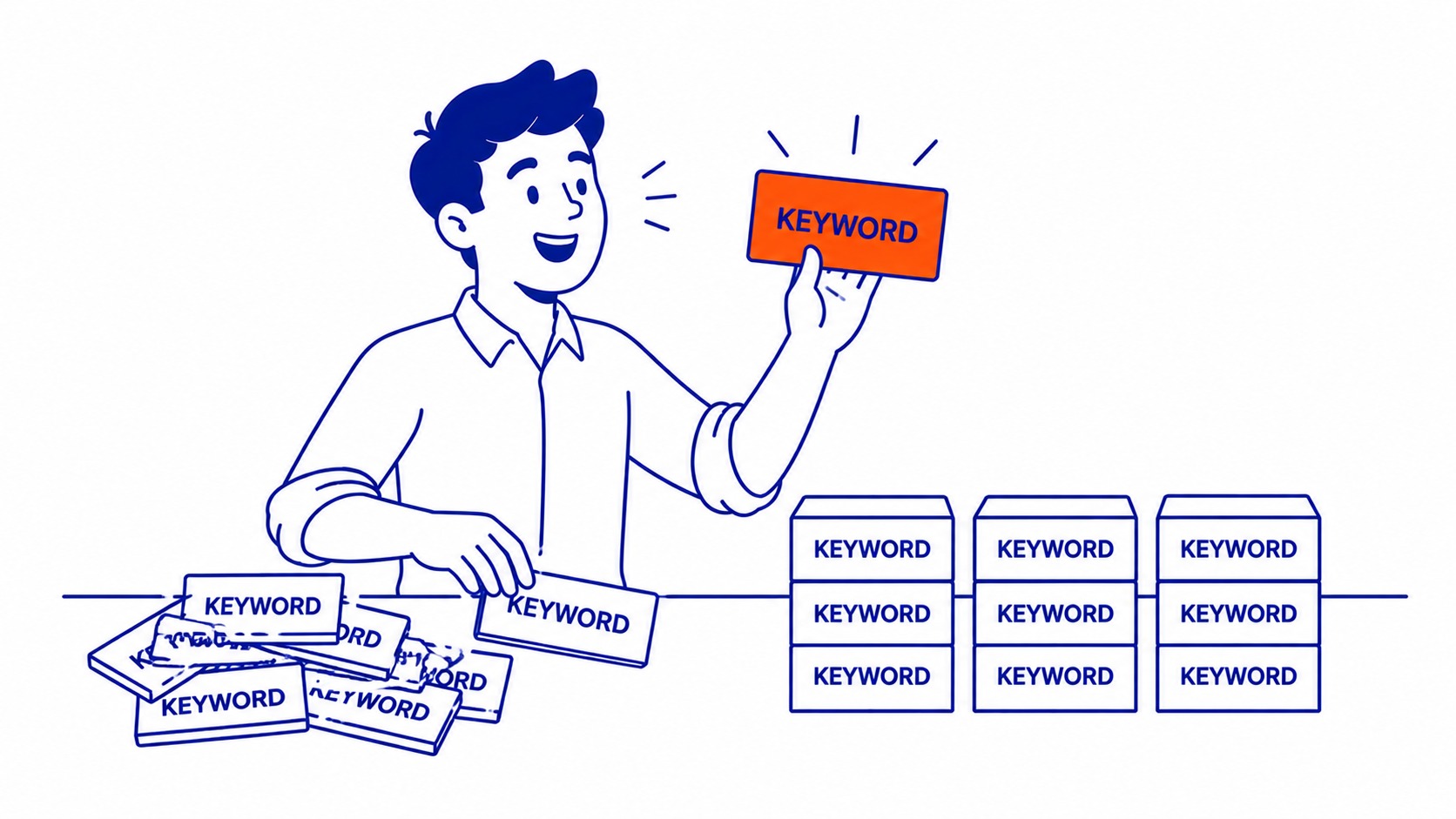 Using AI for SEO Keyword Research: Keyword research is where AI saves the most time, day to day. Illustration for how to use ai for seo.
