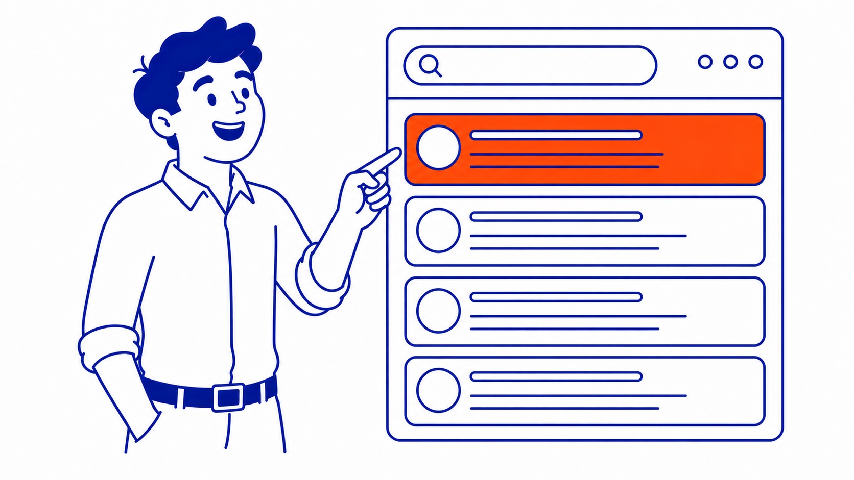 What a meta description does in search results: Picture a Google results page. Illustration for how to write meta descriptions for seo.