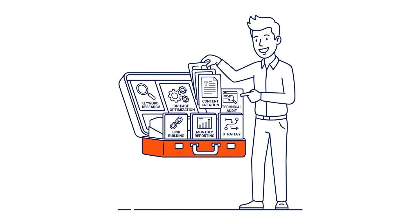 What a Monthly Retainer Actually Includes: Retainers vary, but the components are predictable. Illustration for how much does SEO cost in Calgary.