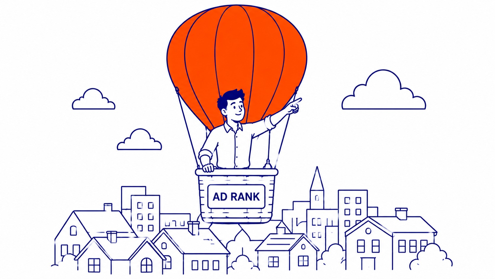 What Determines Where Your Ad Appears: Ad Rank. Illustration for how does google ads work.