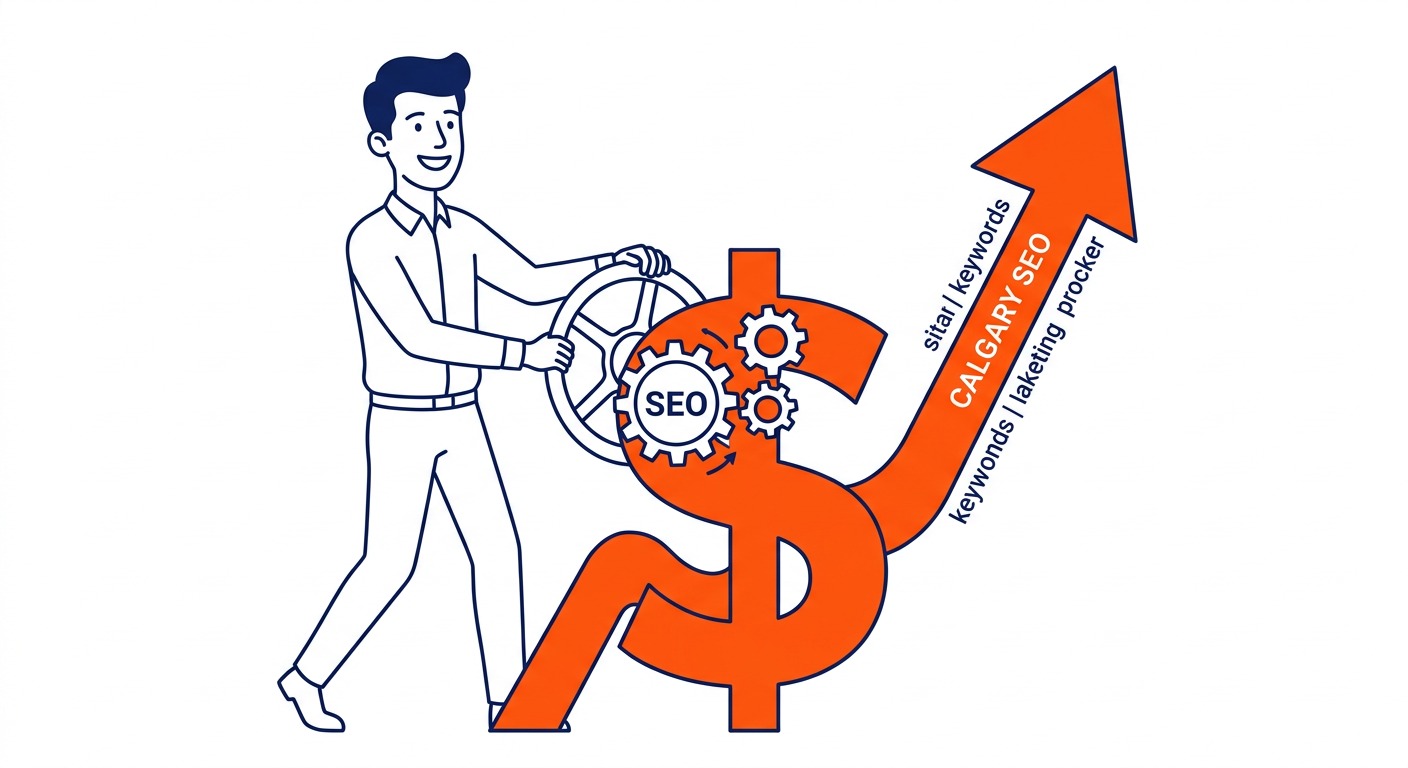 What Drives SEO Costs: Four things move the number. Illustration for how much does SEO cost in Calgary.
