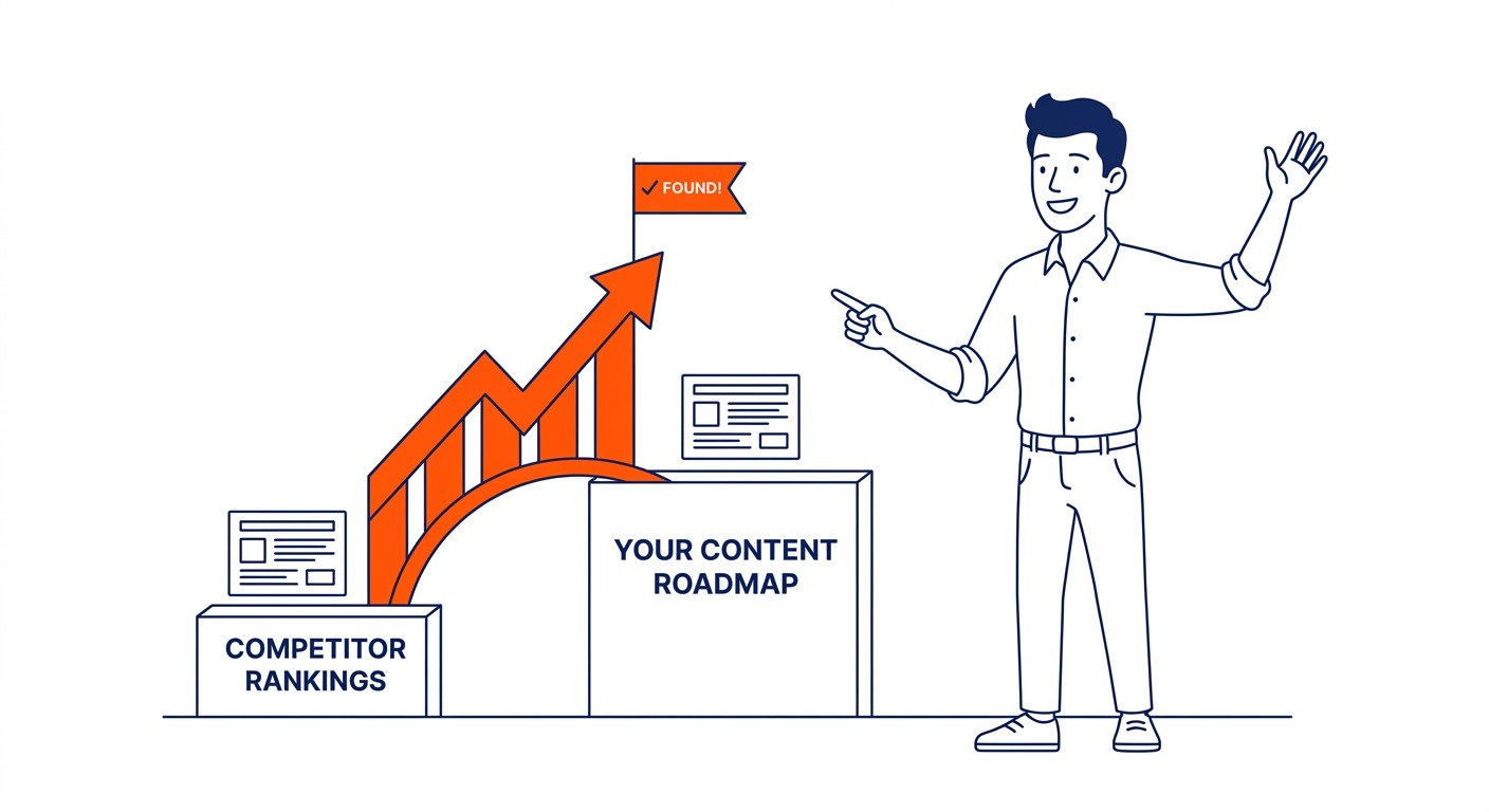 What Is Keyword Gap Analysis — Keyword gap analysis is the process of identifying keywords your competitors rank for that you currently do not. Illustration for competitor keyword research in Calgary.