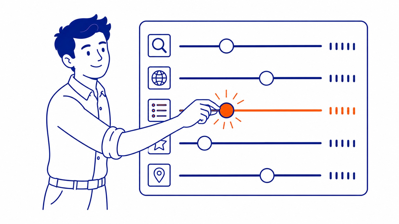 What the Acronym Means: Search engine results page. Illustration for what is serp in seo.