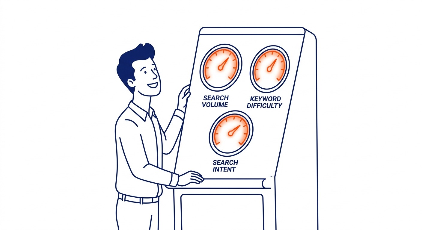 What to Look for in a Keyword — Three signals. Illustration for how to choose keywords in Calgary.