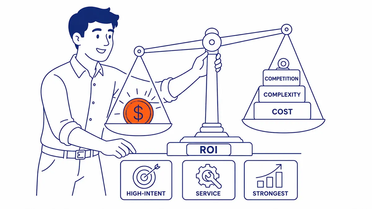 When SEO Delivers the Strongest ROI: High-intent, service-based industries see the strongest return. Illustration for is seo worth it.