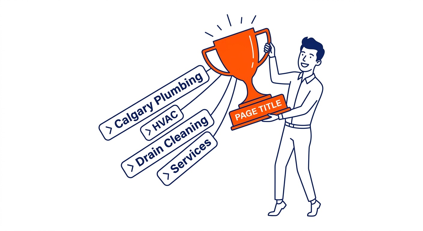 Where to Use Keywords on Your Website: Where the keyword appears matters as much as which one you pick. Illustration for how to use keywords for SEO in Calgary.
