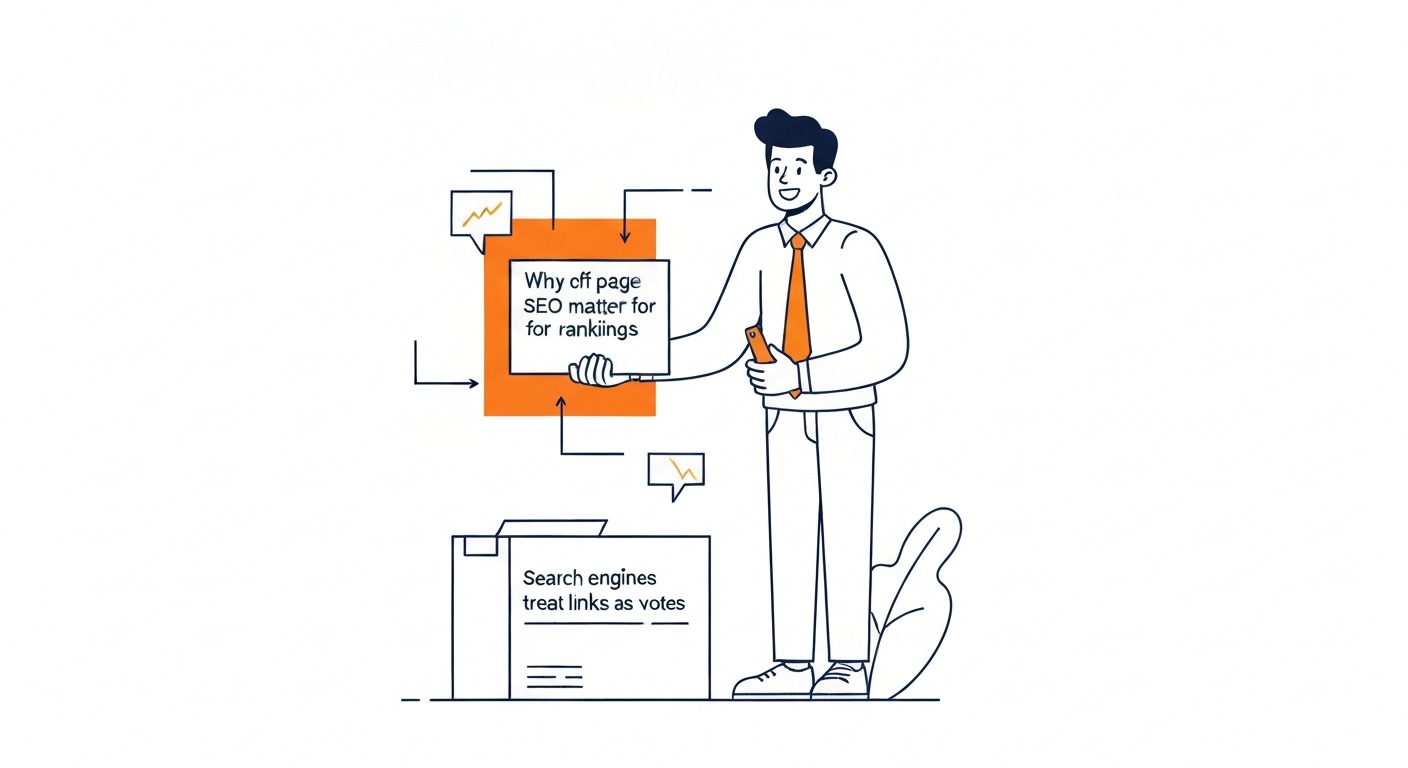 Why Off-Page SEO Matters for Rankings: Search engines treat links as votes. Illustration for what is off-page SEO in Calgary.