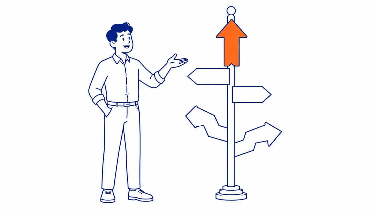 Website user navigating content-heavy site using breadcrumb navigation trail