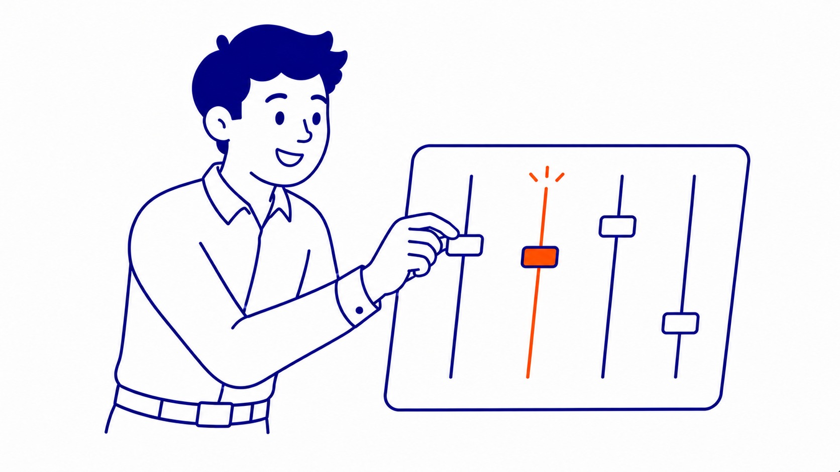 Business owner comparing flat rankings chart against upward growth curve after beginning link building campaign