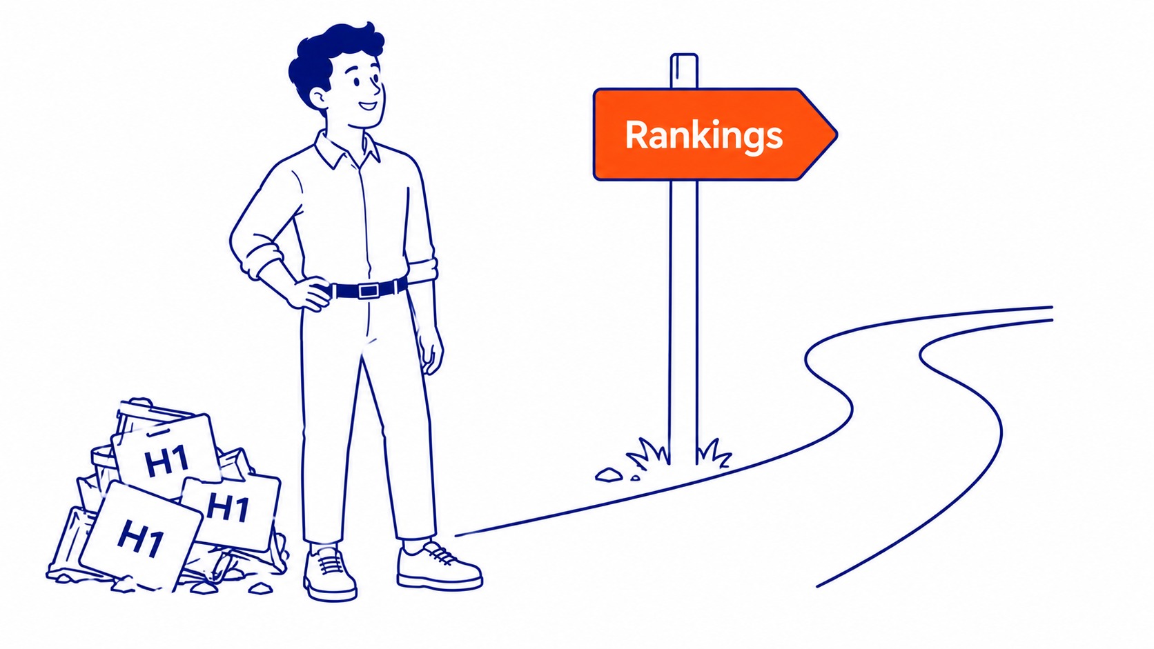 SEO checklist showing one H1 tag per page as best practice for heading structure