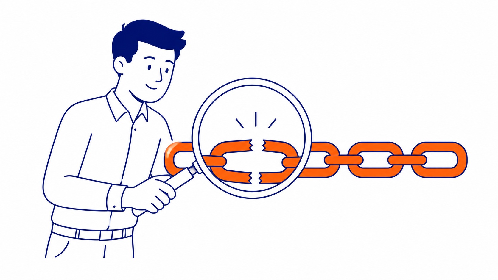 Common causes of broken links including typos, deleted pages, and removed external content