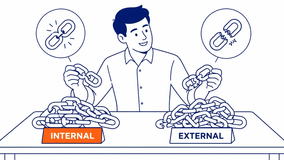 Comparison of internal broken links versus external broken backlinks and their SEO impact