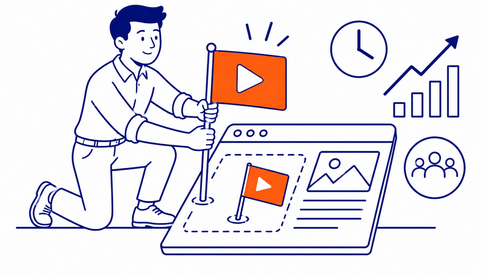 YouTube Studio analytics dashboard showing video performance metrics on a laptop screen