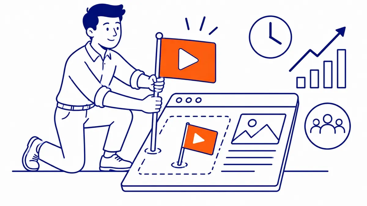 YouTube Studio analytics dashboard showing video performance metrics on a laptop screen