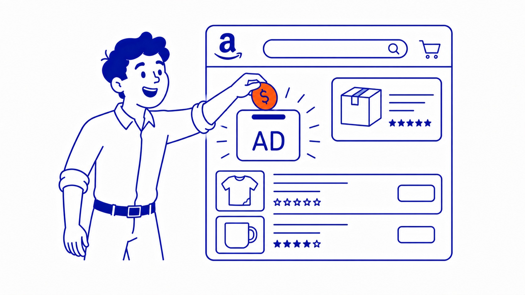 What Is Amazon PPC?: Sell anything on Amazon and you run into it fast. Illustration for what is amazon ppc.