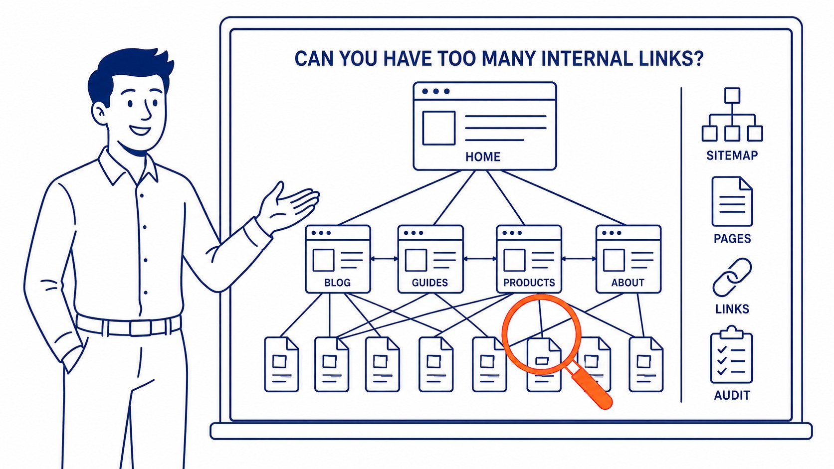 Overloaded page with too many internal links diluting value