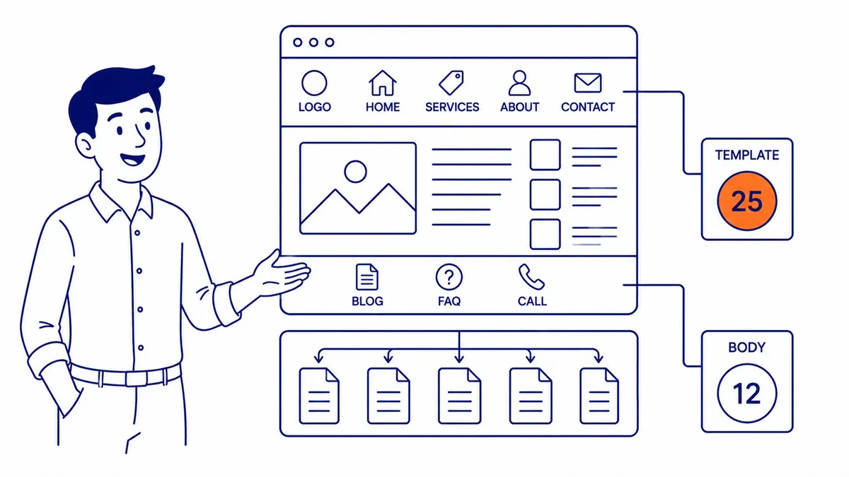 Navigation, footer, and sidebar links counted against a page link budget