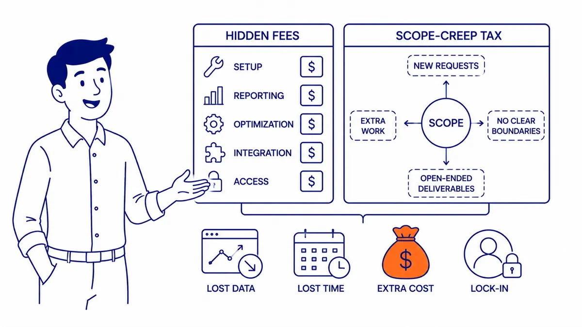 Hidden PPC agency fees and ad account ownership red flags