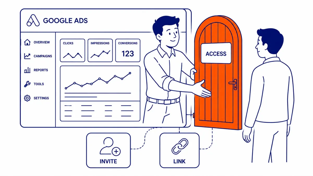 Google Ads Access and Security settings panel showing current account users